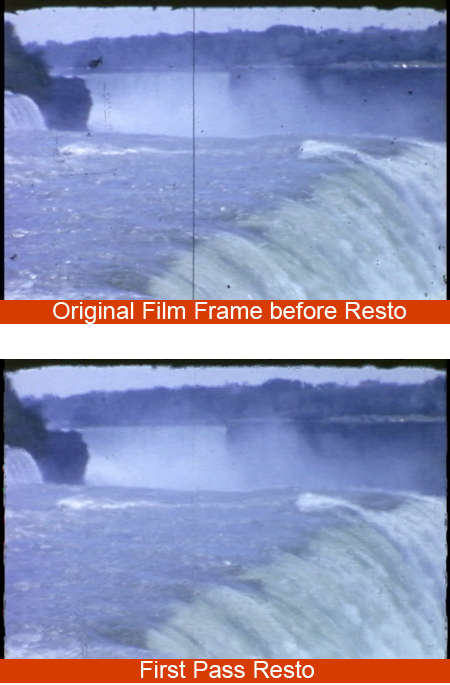 before and after film restore